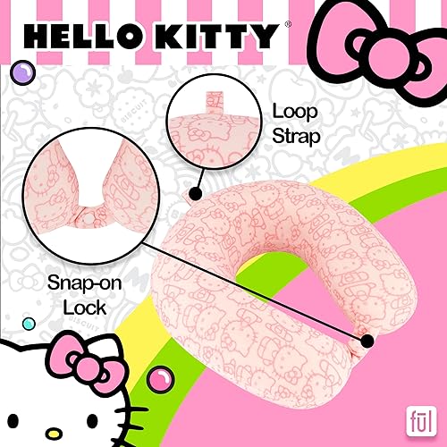 Miniatura 5 de FUL Hello Kitty - Almohada para el cuello, de espuma viscoelástica con estampado completo, accesorios de viaje para avión, automóvil y oficina,