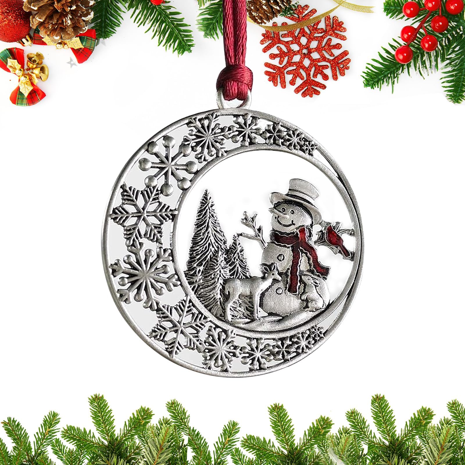 Colgante de Arbol de Navidad, Adornos Colgantes Navidad Metal Ornamentos de Navidad Decoracion de Navideños para Arbol Regalos Navidad, Decoraciones de Navidad (A)