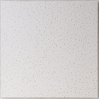 uDecor Iconic Petra 2x2 Tegular Drop Ceiling Tiles Box of 10 - Class A Fire Rated, Mold Resistant Foam Panels