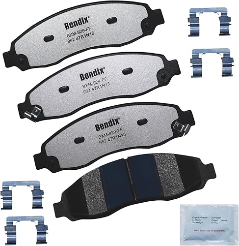 Miniatura 120 de Bendix Fleet Metlok MKD1770FM Pastillas de freno delanteras semimetálicas para Ford Expedition 2017-2010, F-150 2017-2010, Lobo 2020-2009, Lincoln