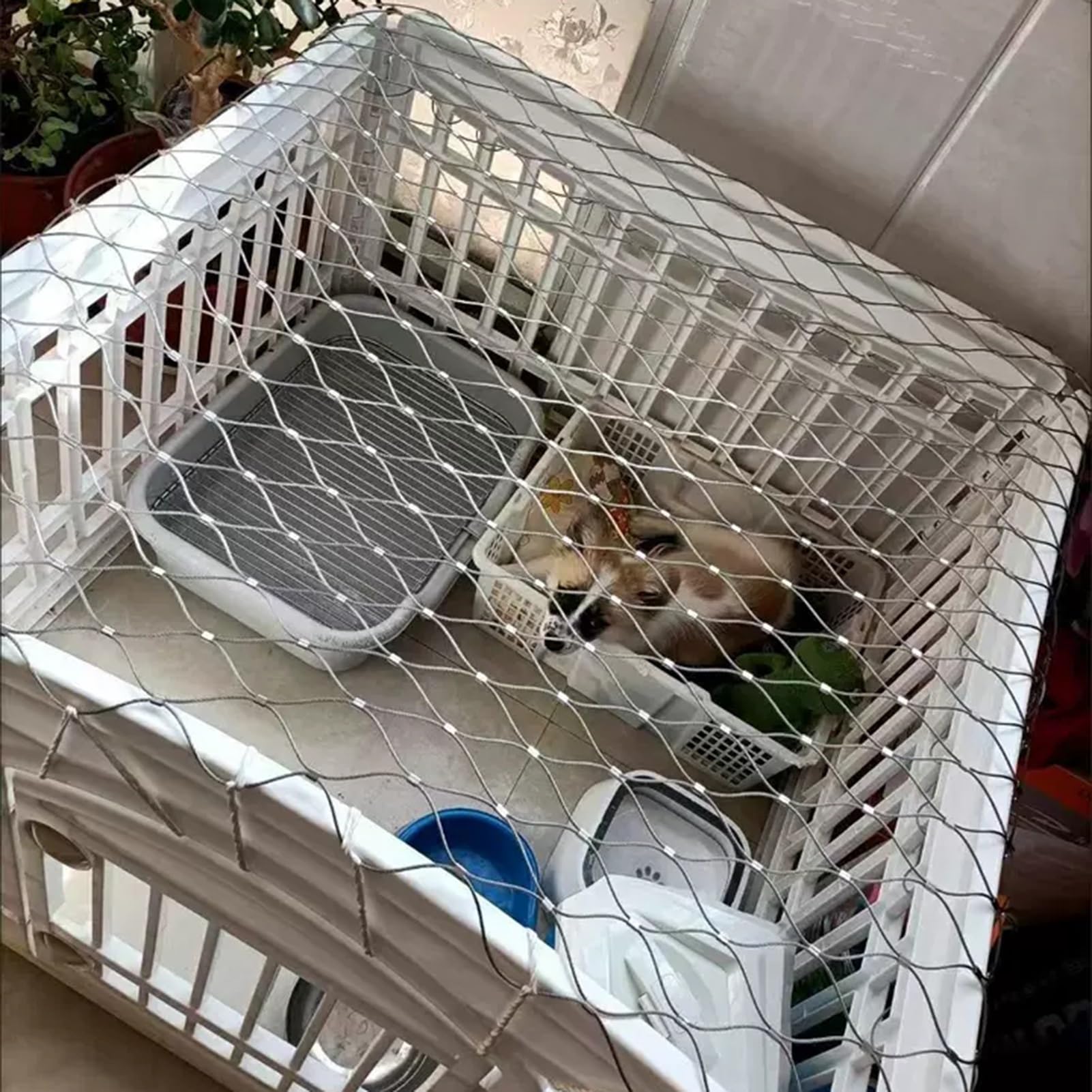Siatka bezpieczeństwa ze stali nierdzewnej 304 do schodów, elastyczna siatka kablowa 5 cm, ochrona przed dziećmi (2 x 10 m) – idealna do bezpieczeństwa w domu i zabezpieczenia przed dziećmi