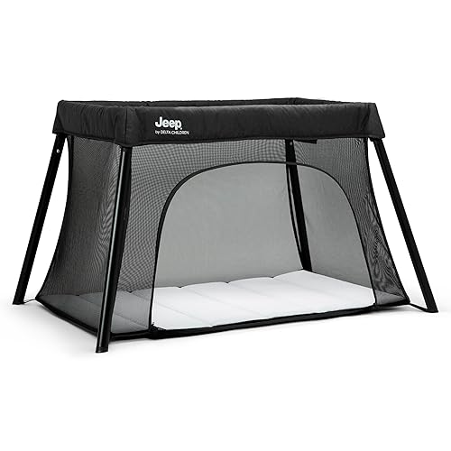 Miniatura 10 de Jeep Horizon Compact Travel 2 en 1 - Patio de juegos y moisés, color negro