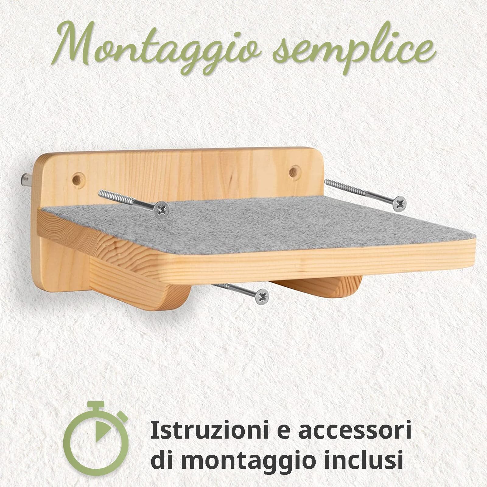 WOOWOOD Parete da arrampicata per gatti, set da 3 scale per gatti, da parete, per gatti, per arrampicata su parete, per gatti, per arrampicata su parete, XL
