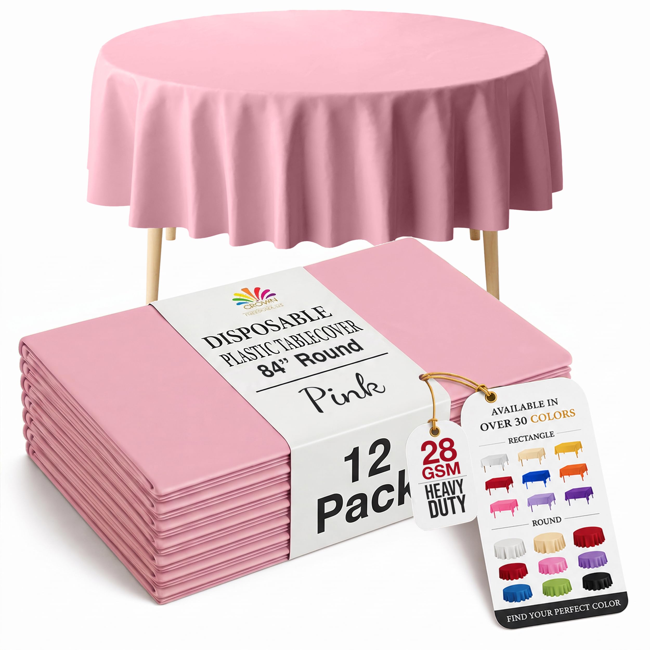 Exquisite 12 Pack Premium Plastic Tablecloth