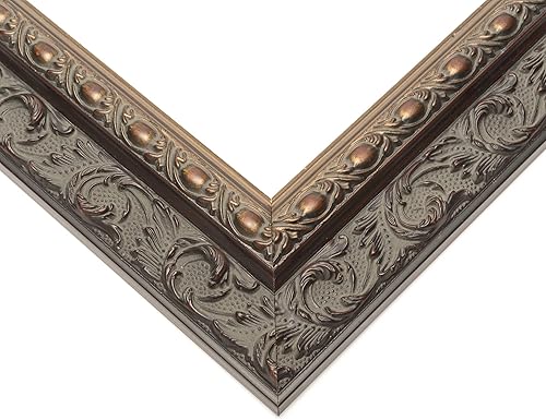 Miniatura 2 de Marco Fitz de 33 x 33 pulgadas, color negro y dorado, de madera maciza, ancho de 2 pulgadas, profundidad interior de 0.5 pulgadas, marco de fotos