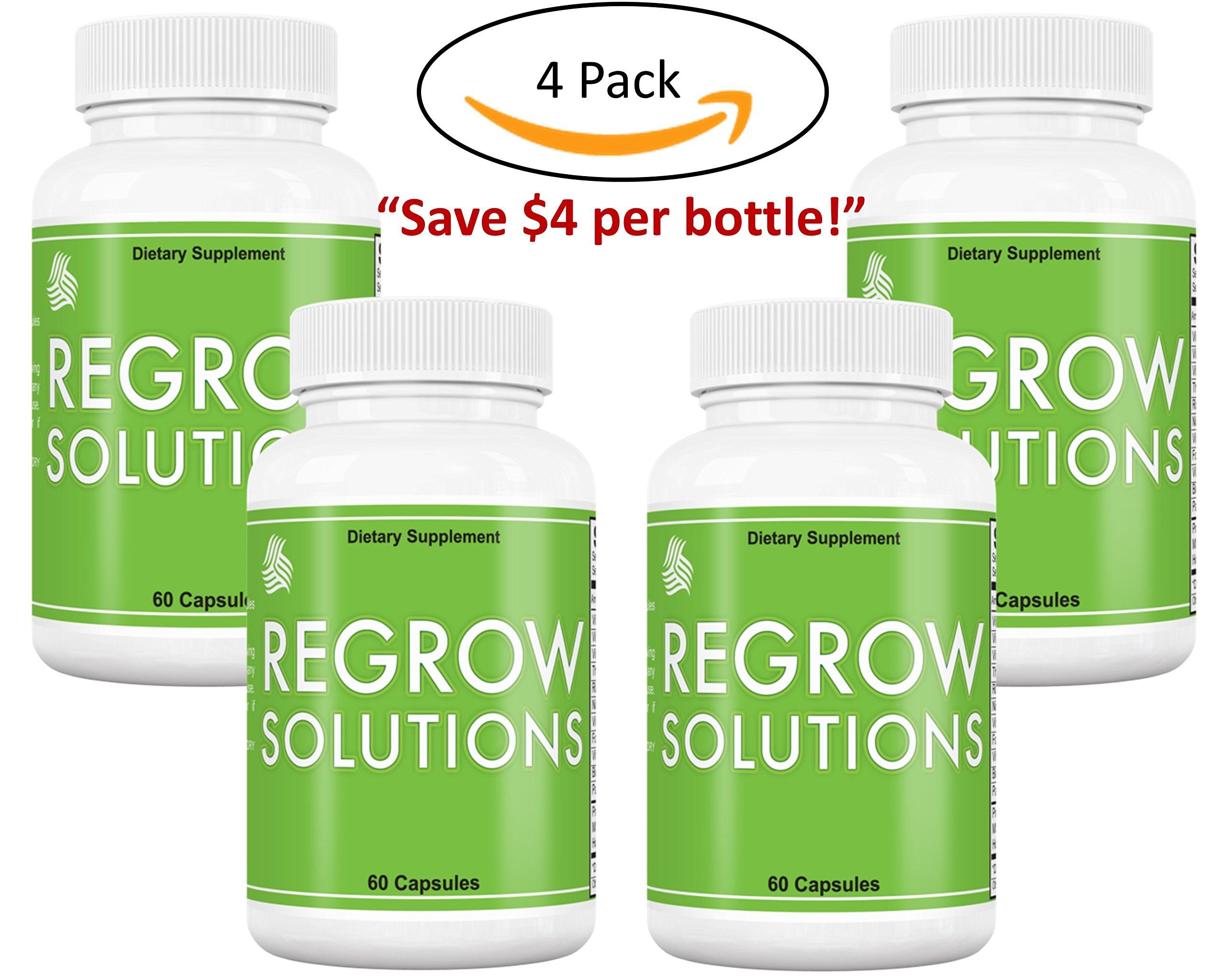 4 Pack - African American Hair Growth Vitamins: Regrow Solutions - Biotin for Hair Growth - Biotin 5000 mcg Plus 11 Essential Vitamins for Hair Growth - 100% Money Back Guarantee