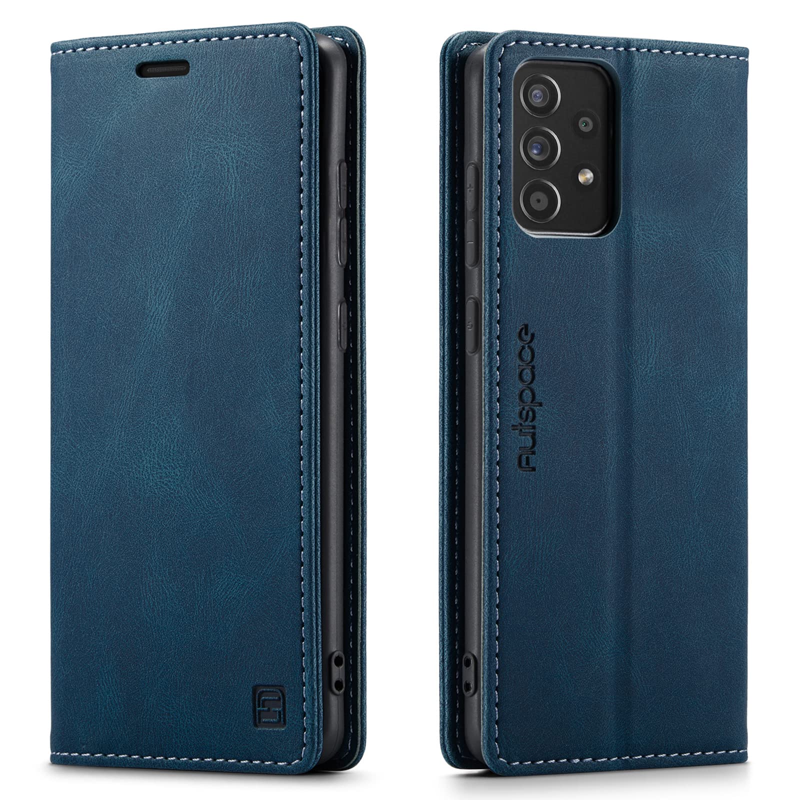 ギャラクシー A53 5G ケース 手帳型 SC-53C 手帳型ケース SCG15 ケース a53 5g ケース スマホケース RFID 磁気防止 スキミング防止 マグネット式 スタンド機能 ストラップホール付き 薄型 (Galaxy A53 5G対応) ネイビー