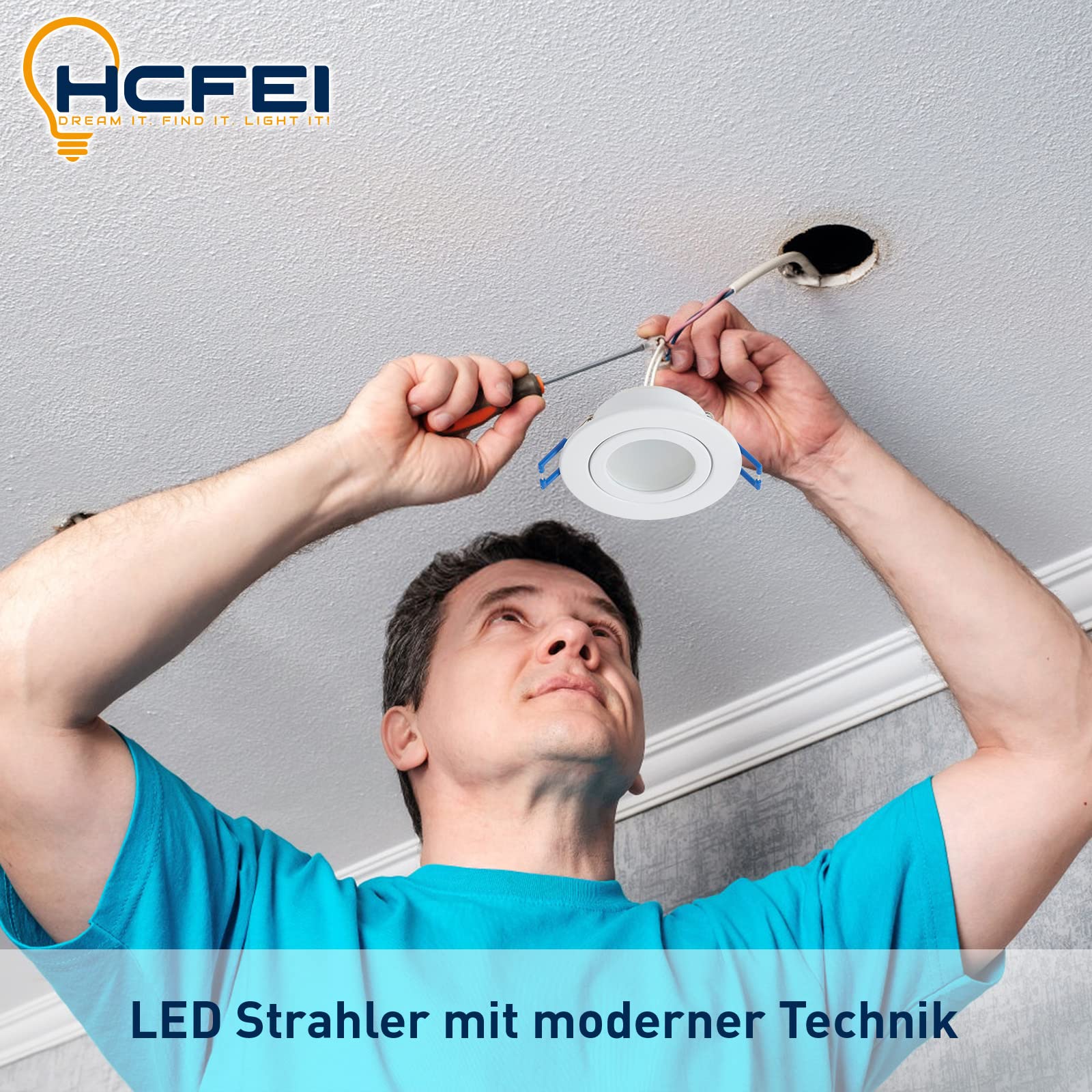 HCFEI | Faretto da incasso a LED Bianco 5W | 35mm di profondità d'incasso | Ø60mm di diametro del foro | Faretto regolabile per soggiorno, bagno | 230V | IP44 | Bianco neutro 4000K | SET 3
