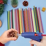 Sticks de colle chaude Glitter couleur, 8" Longue x 0.27" Glue Sticks Dia chaud Mini Taille, Craft Adhésif bâtons de cire en vrac pour les cartes, scellage, décoration de vacances, art, DIY, paquet de 36