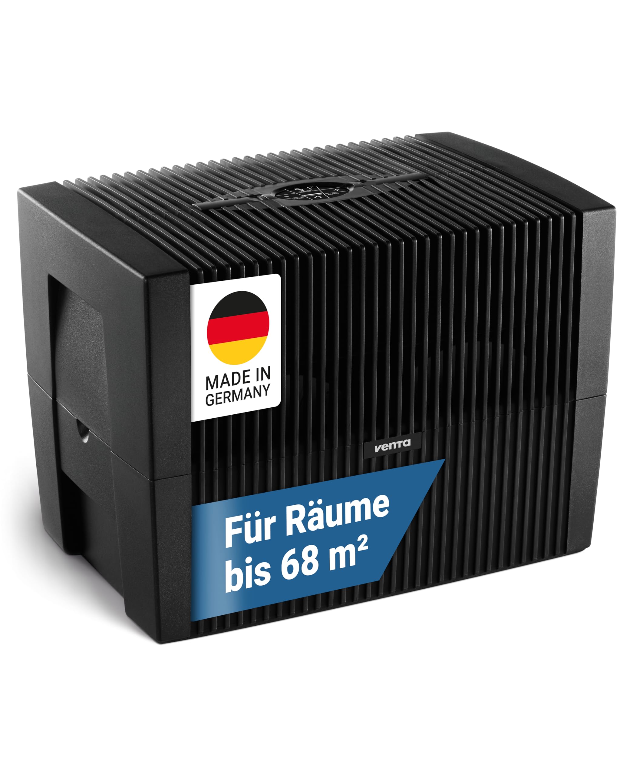 Venta Luftbefeuchter LW45 Comfort Plus, bis 68 m², sehr leise 24 dB(A), energieeffizient 3 Watt, hygienische Kaltverdunstung ohne Filter, großer 10 l-Tank, Automatik-, Sleep-Modus