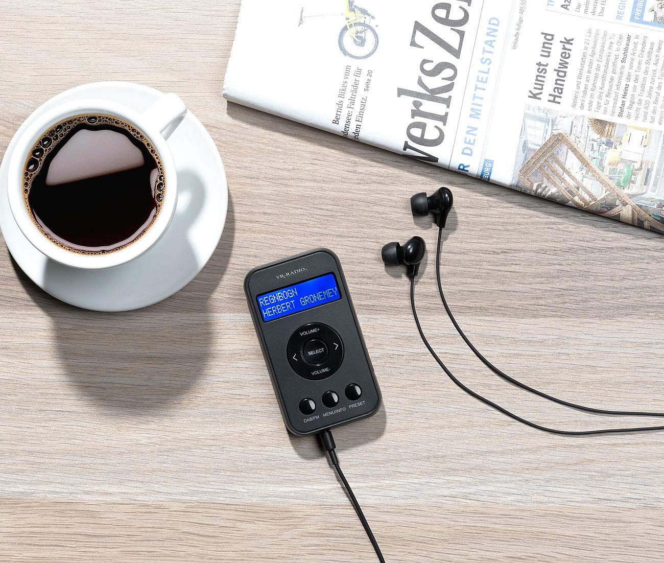 VR-Radio Radio: Digitales Taschenradio mit DAB+/FM, Akku, LCD-Display, DRC & Ohrhörern (Taschenradio mit Kopfhörer, Mini, Plus)