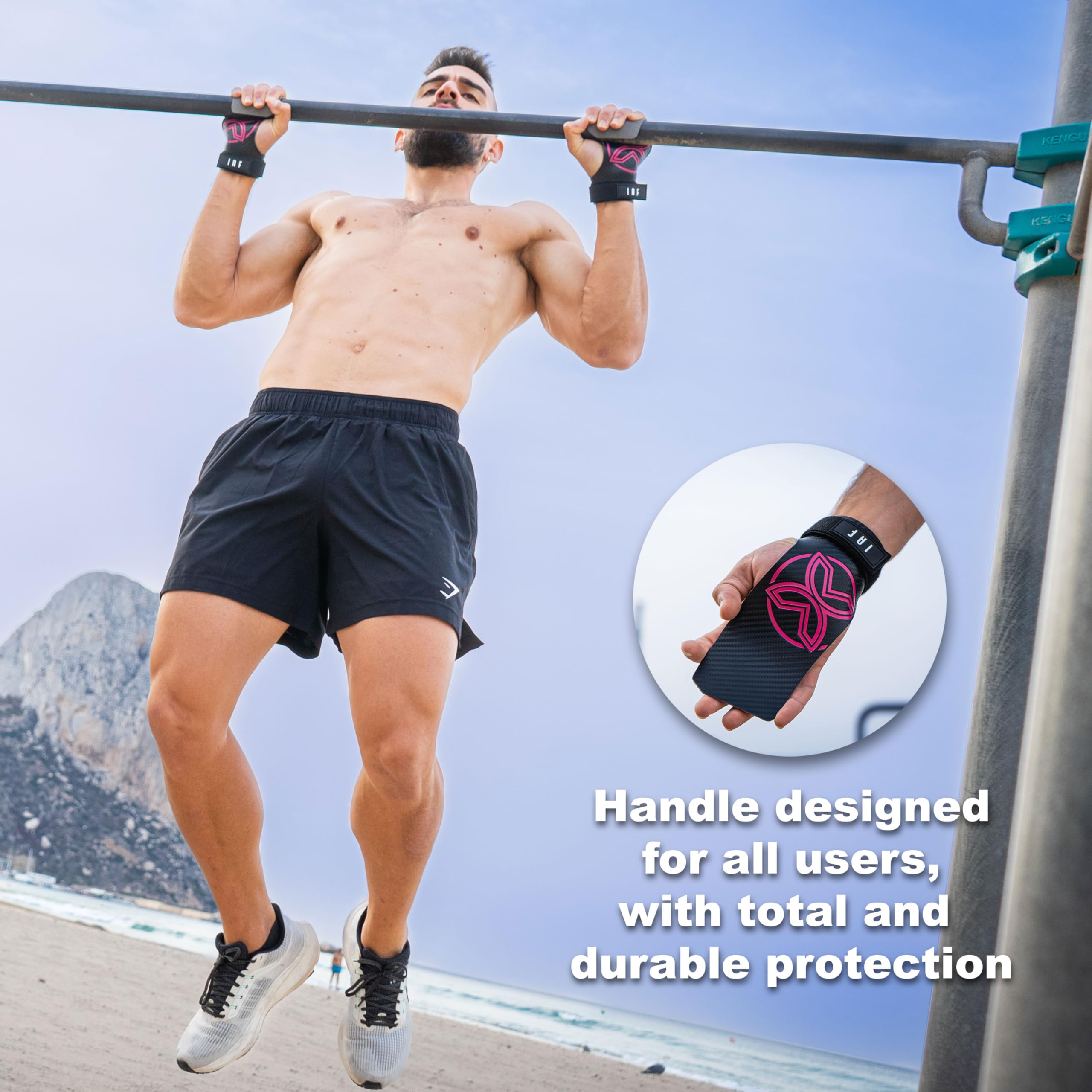 Calleras para crossfit, hand grip de alta protección y diseño, comodidad superior, fabricado artesanalmente sin agujeros para un mejor agarre.