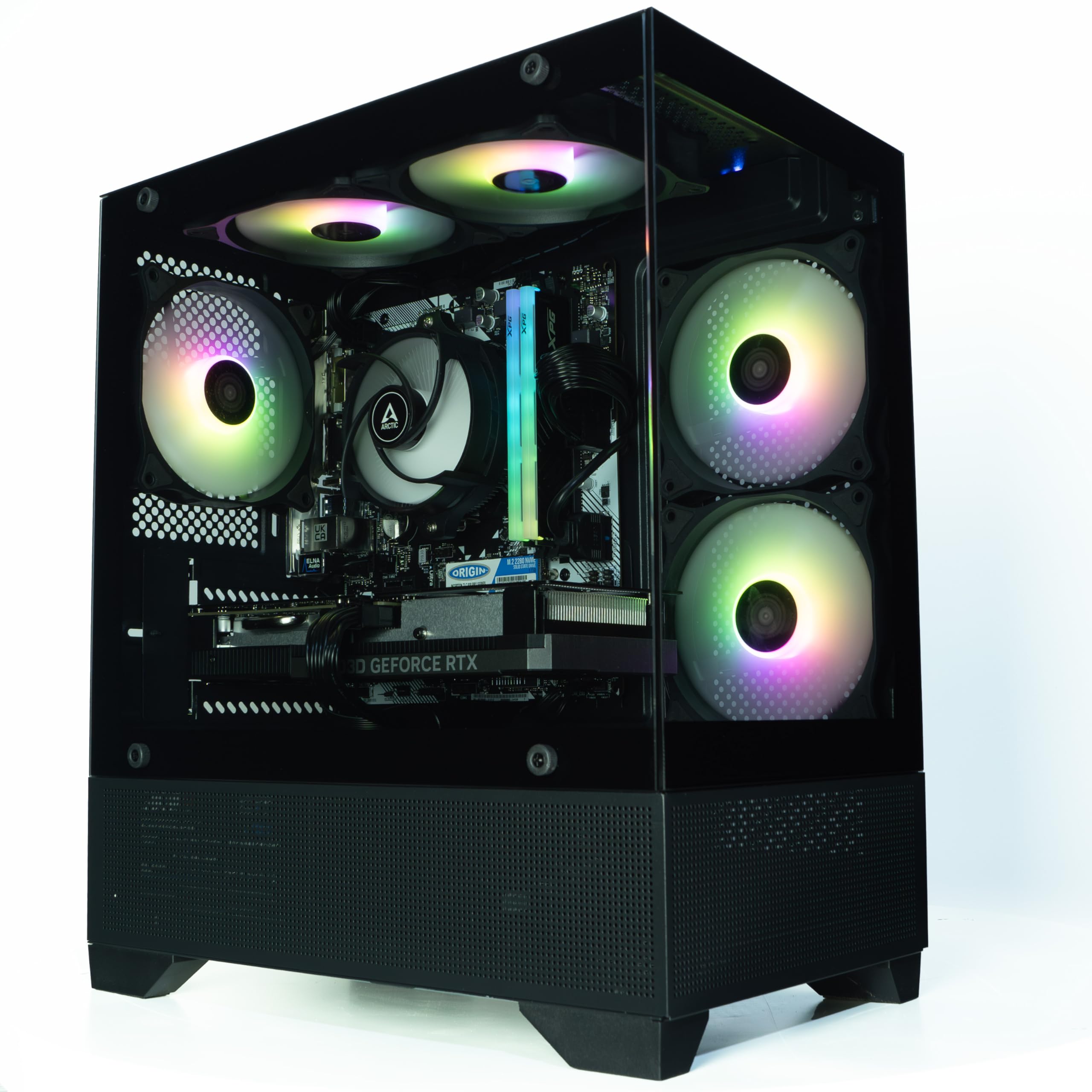 ionz Gaming PC - AMD Ryzen 5 5500, RTX 3050 6GB Graphics Card, 16GB RAM, 500GB SSD, Windows 11, 500W PSU (Aether Mini, Black)