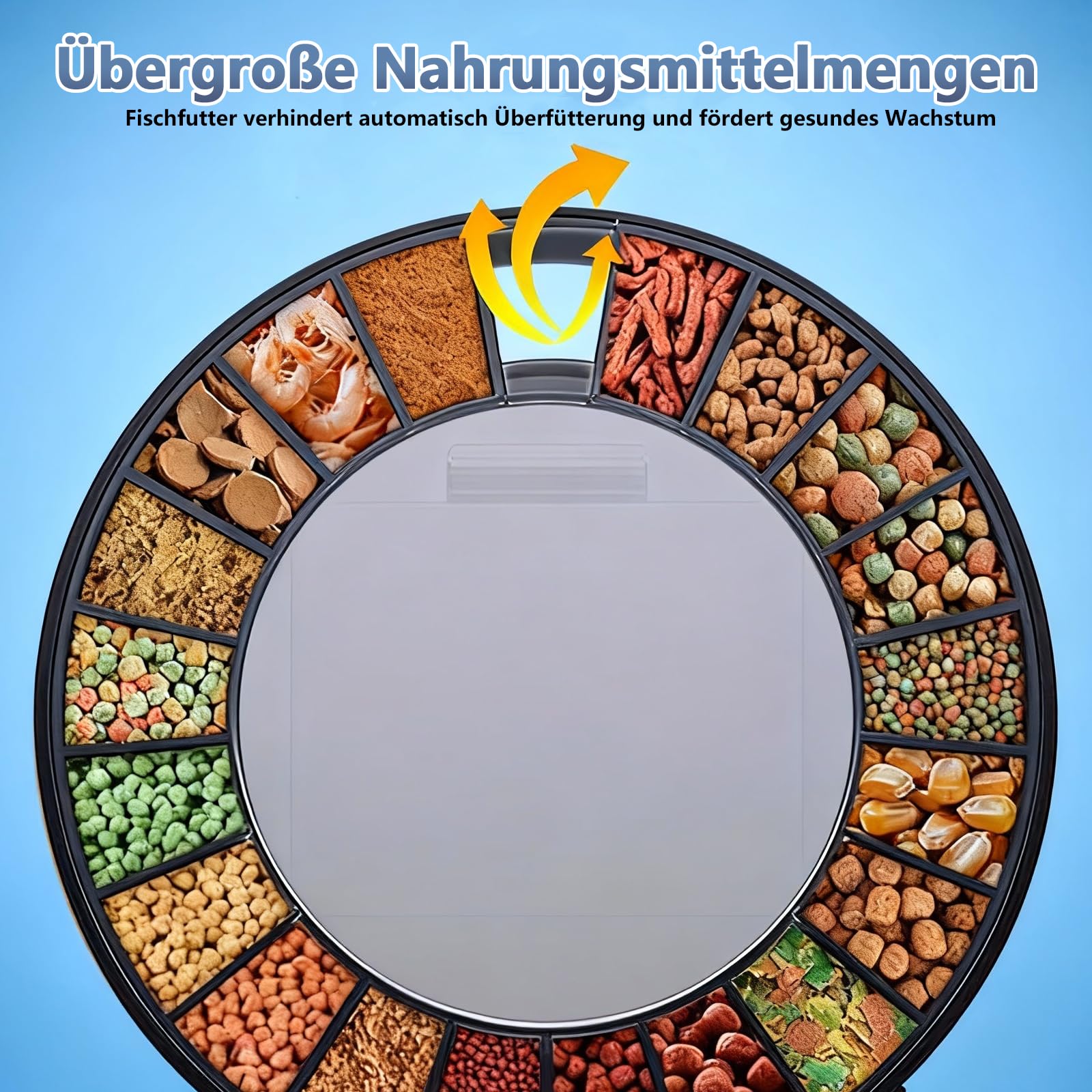 Futterautomat Aquarium, Automatischer Fischfutterautomat für Aquarium mit Timer – Einstellbarer Fischfutter Automat für Pellets & Granulat, Batteriebetriebenes