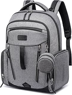 POWER KING Changing Bag Backpack, Large Baby Nappy Diaper Bag, Unisex Travel Back Pack with USB Charging Port & Pacifier Holder for Mom & Dad
