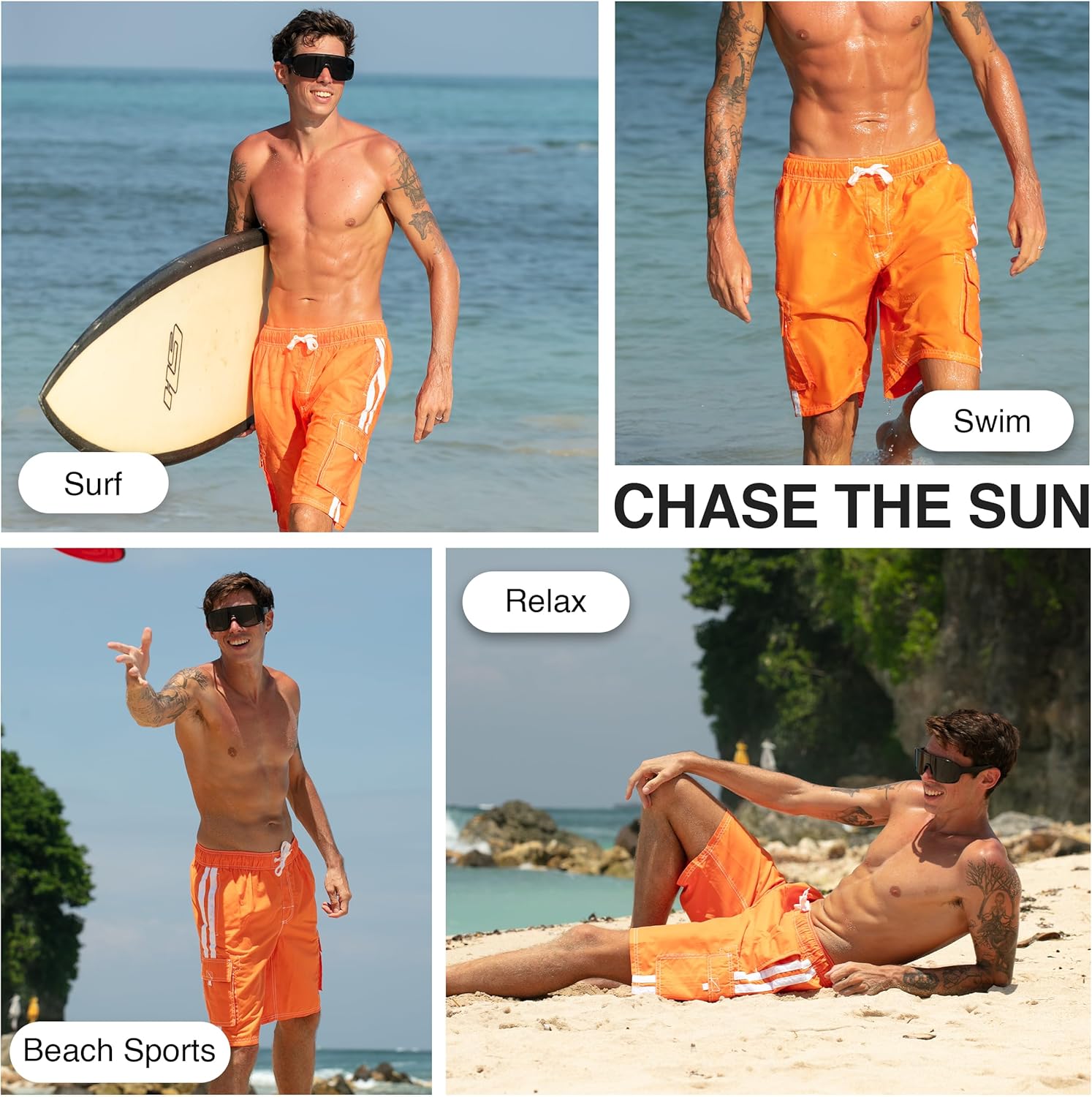 Kanu Surf Mens Barracuda Swim Trunks (Regular & Extended Sizes) - Image 2