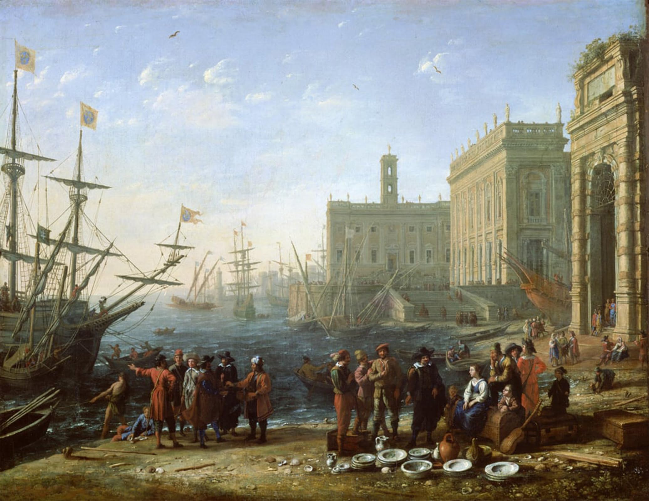 POSTERIIk Famous Animal Posters Vintage Picture Harbour Scene by Claude Lorrain Modern Wall Decor for Home Decor 60x90cm