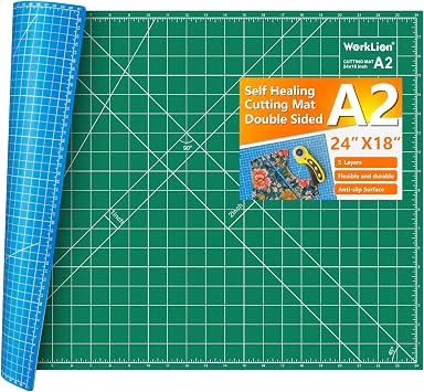 WORKLION 18 x 24 Large Self Healing PVC Cutting Mat, Double Sided, Gridded Rotary Cutting Board for Craft, Fabric, Quilting, Sewing, Scrapbooking - Art Project...