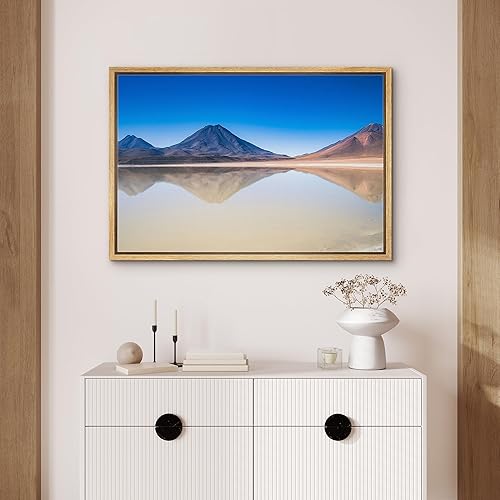 Vista 155 de SIGNFORD Lienzo enmarcado para pared, tren de montaña de otoño, vías de ferrocarril, naturaleza, desierto, fotografía, realismo, paisaje decorativo