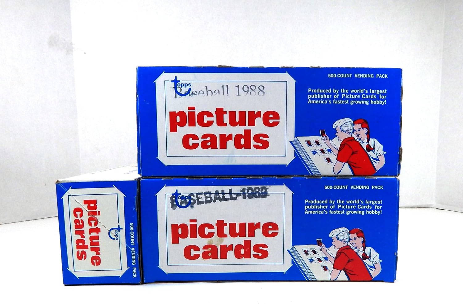 1987 1988 1989 Topps Baseball Vending Box Run (3 Boxes / 500 Cards per Box)