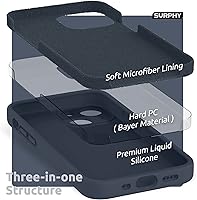 Vista 53 de SURPHY Compatible con iPhone 13 Mini Funda con Protector de Pantalla, (Protección de Cámara y Forro de Microfibra Suave) Funda de Teléfono