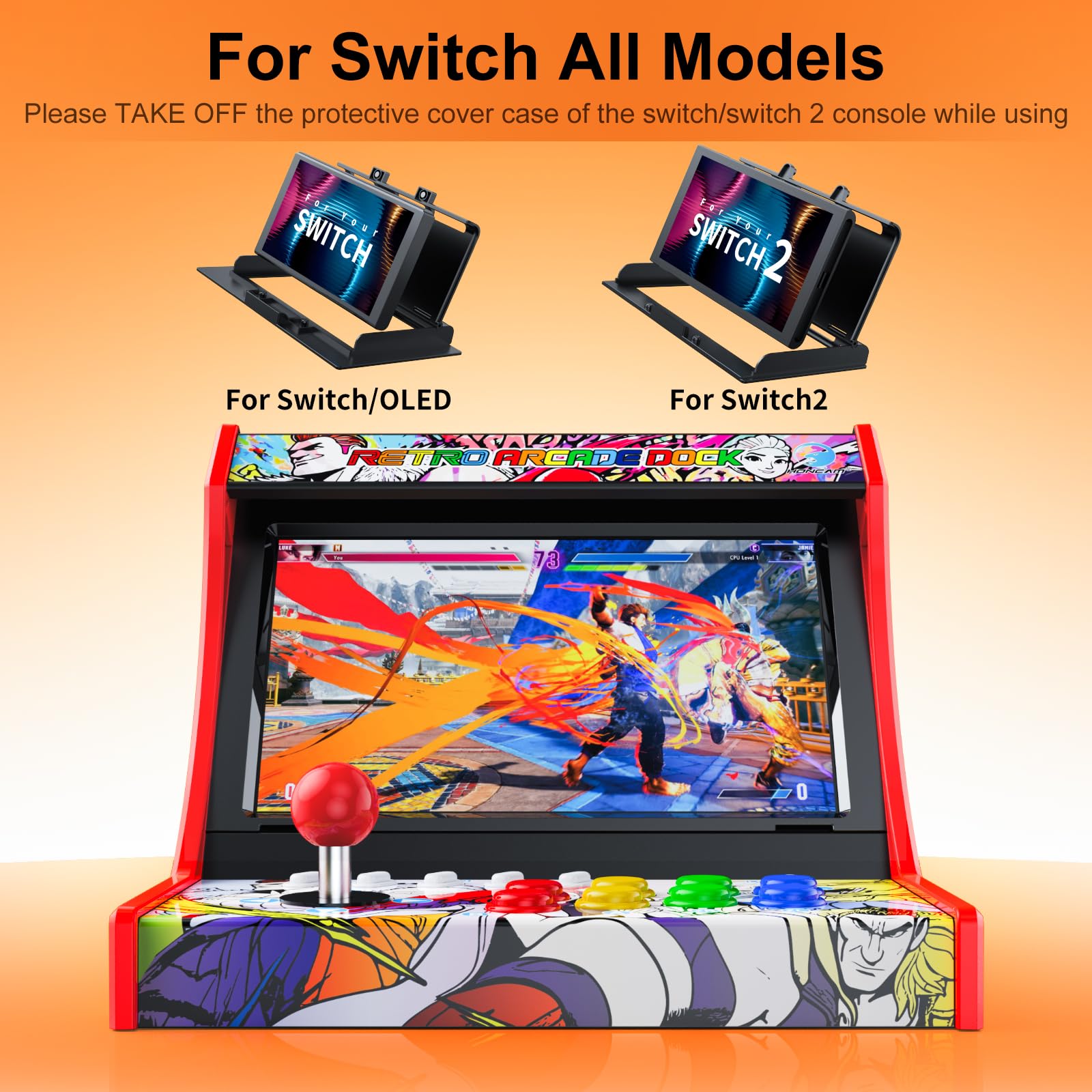 Mini armario de arcade para interruptor, interruptor OLED, máquinas retro para el hogar y juegos de arcade compatible con Street Fighter
