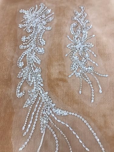 Miniatura 3 de zbroh Costura a mano elegantes parches de piedra cristalina y diamantes de imitación de cristal vestidos de novia DIY ropa decorativa
