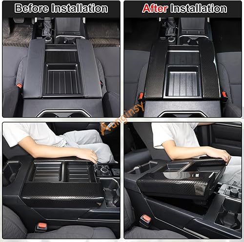 Miniatura 5 de Funda protectora para reposabrazos de consola central de automóvil compatible con Toyota Tundra 2022+ y Sequoia 2023+ funda de almacenamiento para