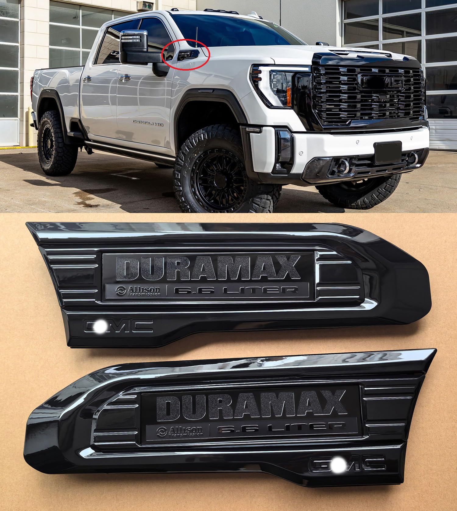 Photo 1 of Yoaoo 2020-23 Duramax Allison Diesel Vent Emblem (Gloss Black)
