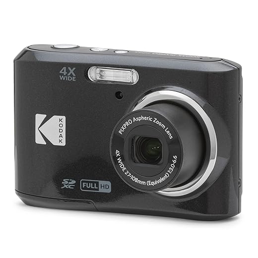 Kodak PIXPRO FZ45 Digital Camera, 16MP Point & Shoot with 4X Optical Zoom, 27mm Wide Angle, 2.7 Inch LCD, 1080p Video, Black