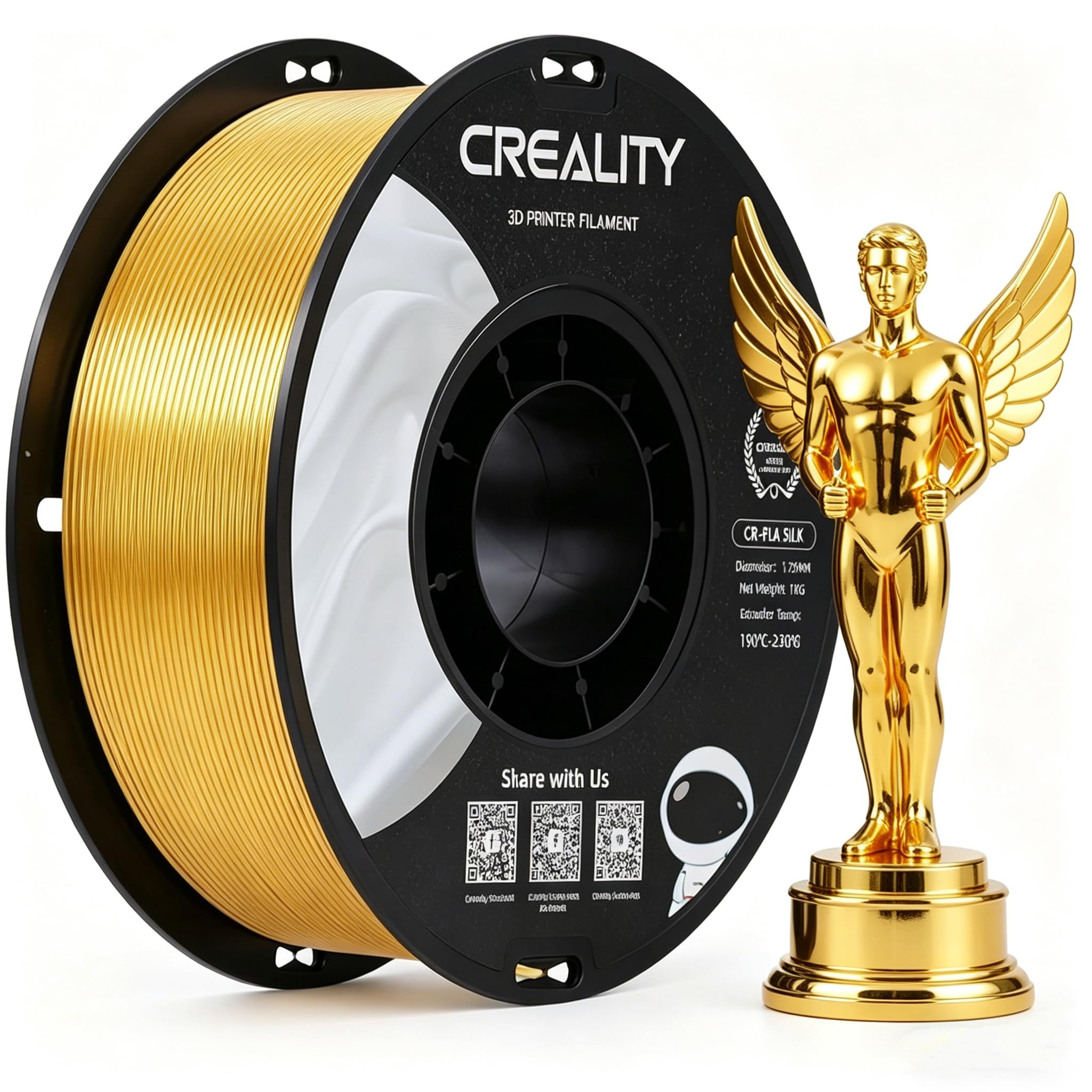 Imprimez sans Stries avec le Filament PLA Silk Creality Or 1.75mm 1KG