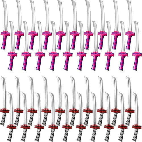 40 Pack 30 Inch Inflatable Samurai Swords Blow Up Ninja Sword Inflatable Katana Toys for Kids Halloween Ninja Cosplay Party Favors disponible en Yaxa Colombia