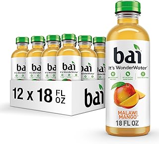 Bai Antioxidant Infused Water Beverage, Malawi Mango, with Vitamin C and No Artificial Sweeteners, 18 Fluid Ounce Bottle, 12 Pack