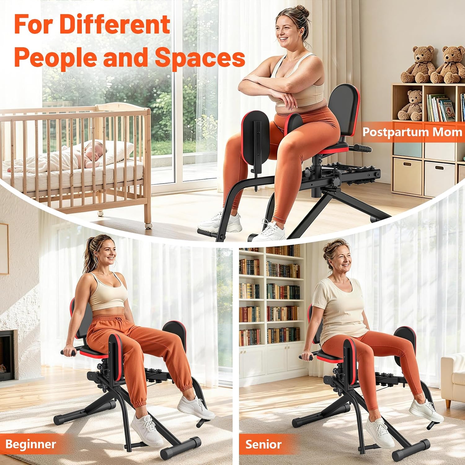 ERGOLIFE 2-in-1 Hip Abductor Adductor Machine, Thigh Workout Equipment