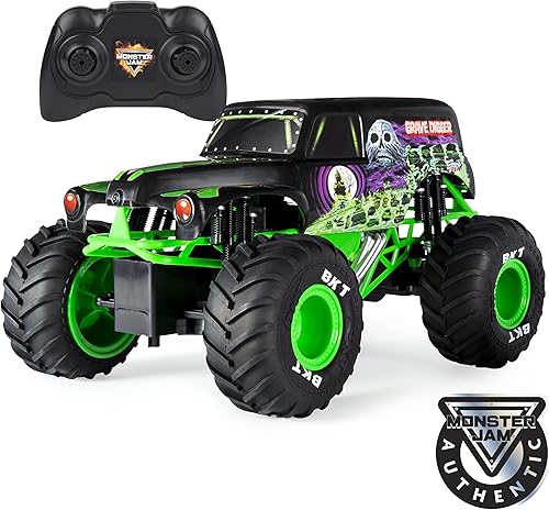 Monster Jam Fuerza oficial de Grave Digger Freestyle auto de control remoto juguetes de camión monstruo para niños y adultos escala 115 Nulo,