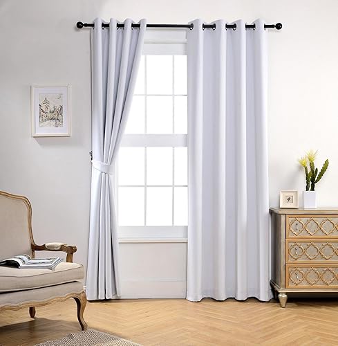 Miniatura 2 de MIUCO - Cortinas opacas para oscurecer la habitación, con aislamiento térmico y ojales para sala de estar, juego de 2 paneles, 52 x 84 pulgadas