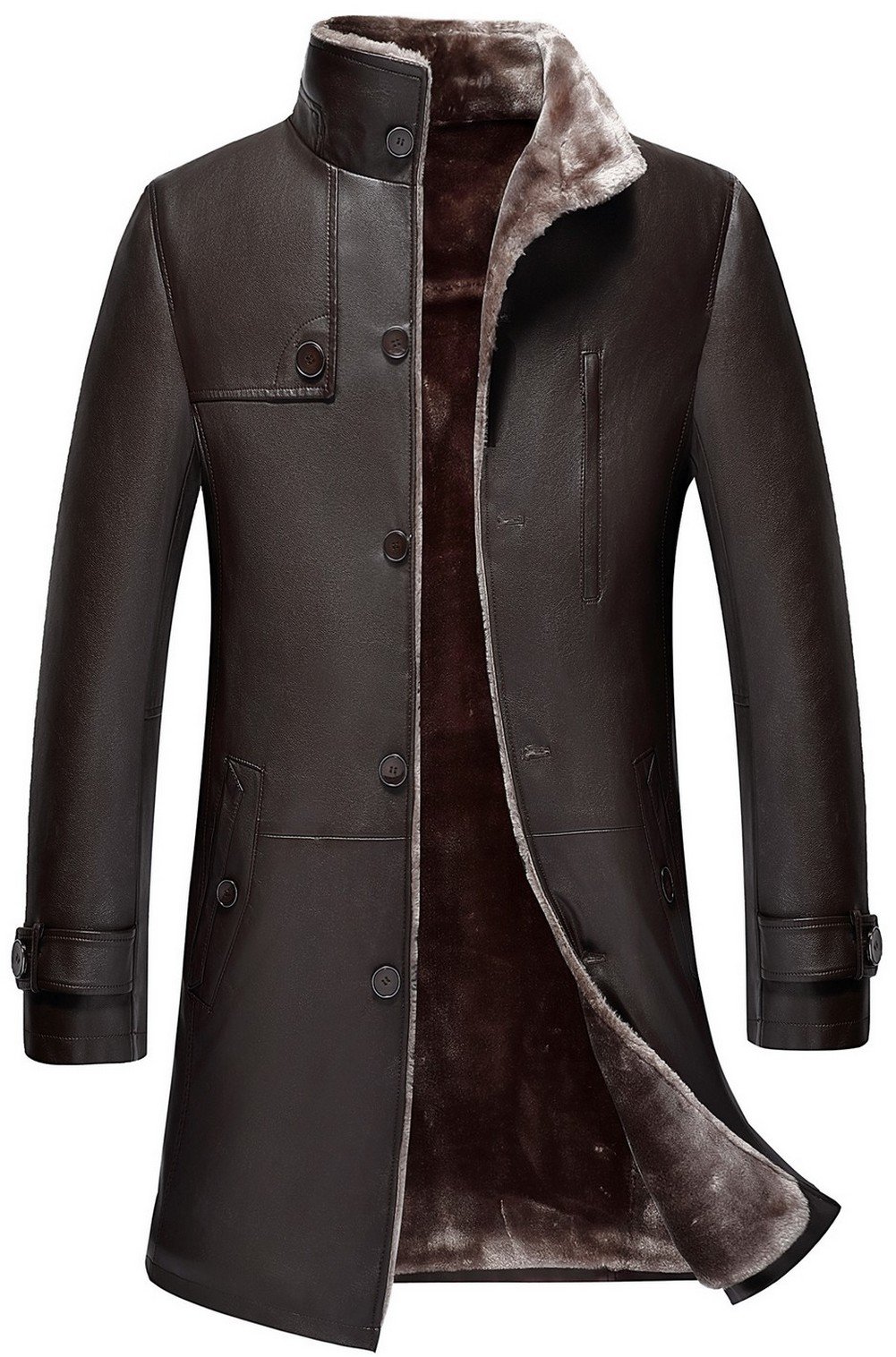 Mens Winter Thicken Vintage Sheepskin Parka Oversized Coat Fur