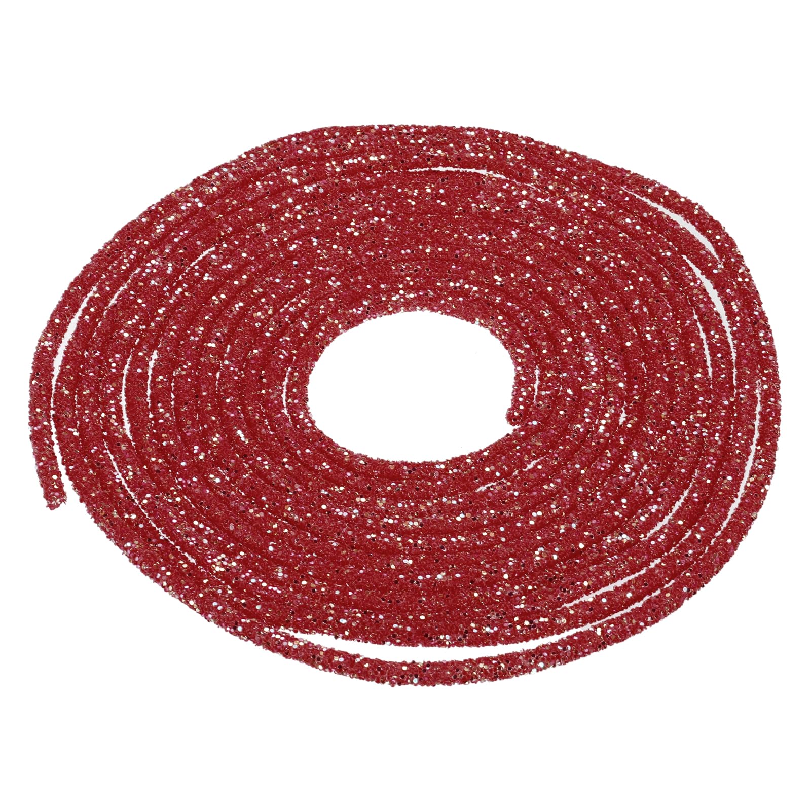 sourcing map 5 Yard 6mm 0.24 inch Glitter Sequins Rope Sequins Rhinestone Tube Cord for DIY Wedding Dresses Costume Clothing Shoes Jewelry Accessory Clear White — view 23