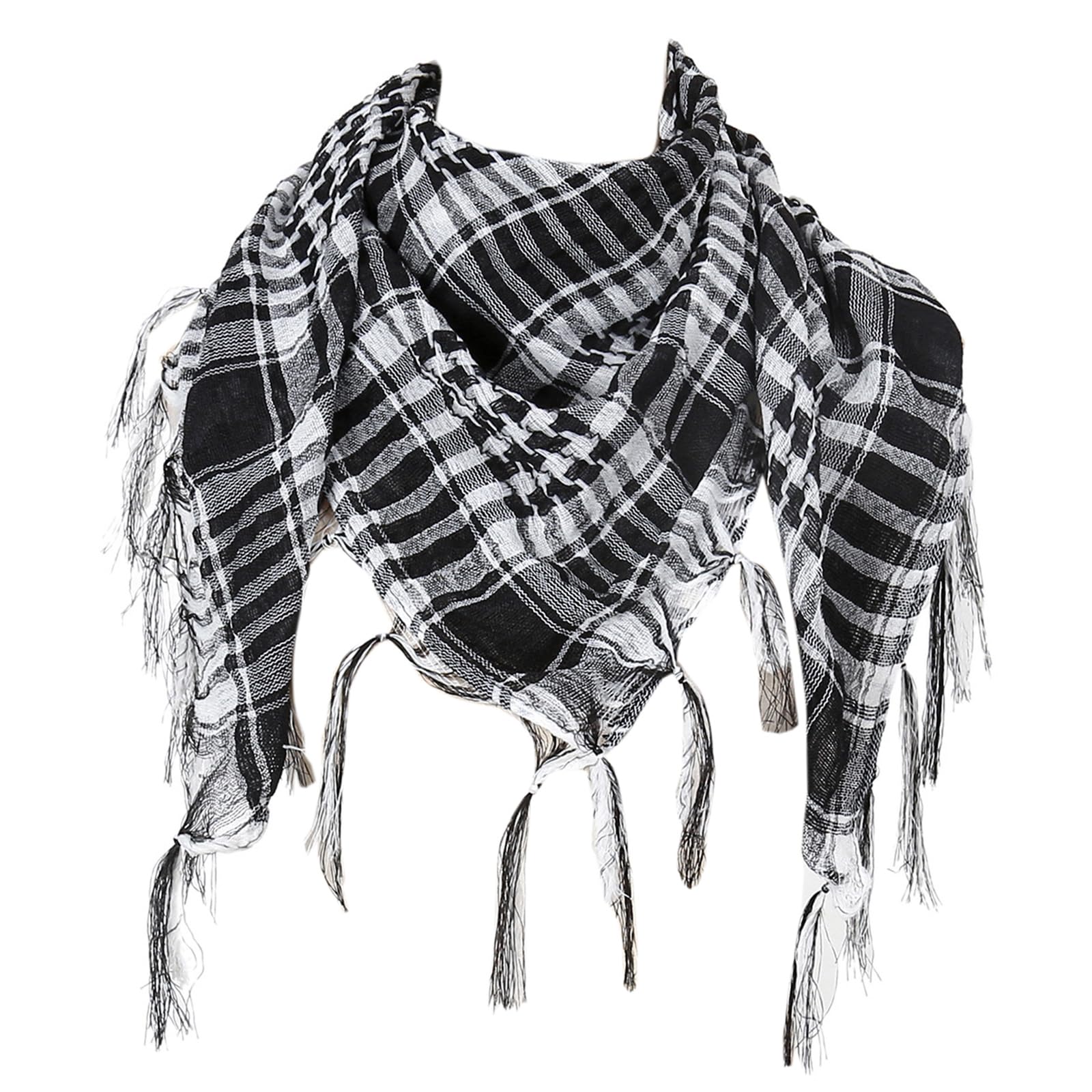 Maxtonser Desert Shemagh Scarf Soft Fringed Arab Headscarf Unisex Keffiyeh Bandana Unisex Headwrap Arabian Scarf Head Covering