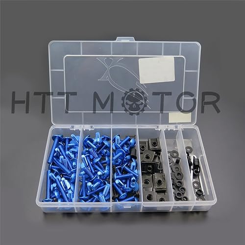 Miniatura 2 de HTTMT MT215-017B - Kit completo de tornillos y tornillos de carenado compatible con YZF R1 R6 F6R Fz1 Fz8 azul