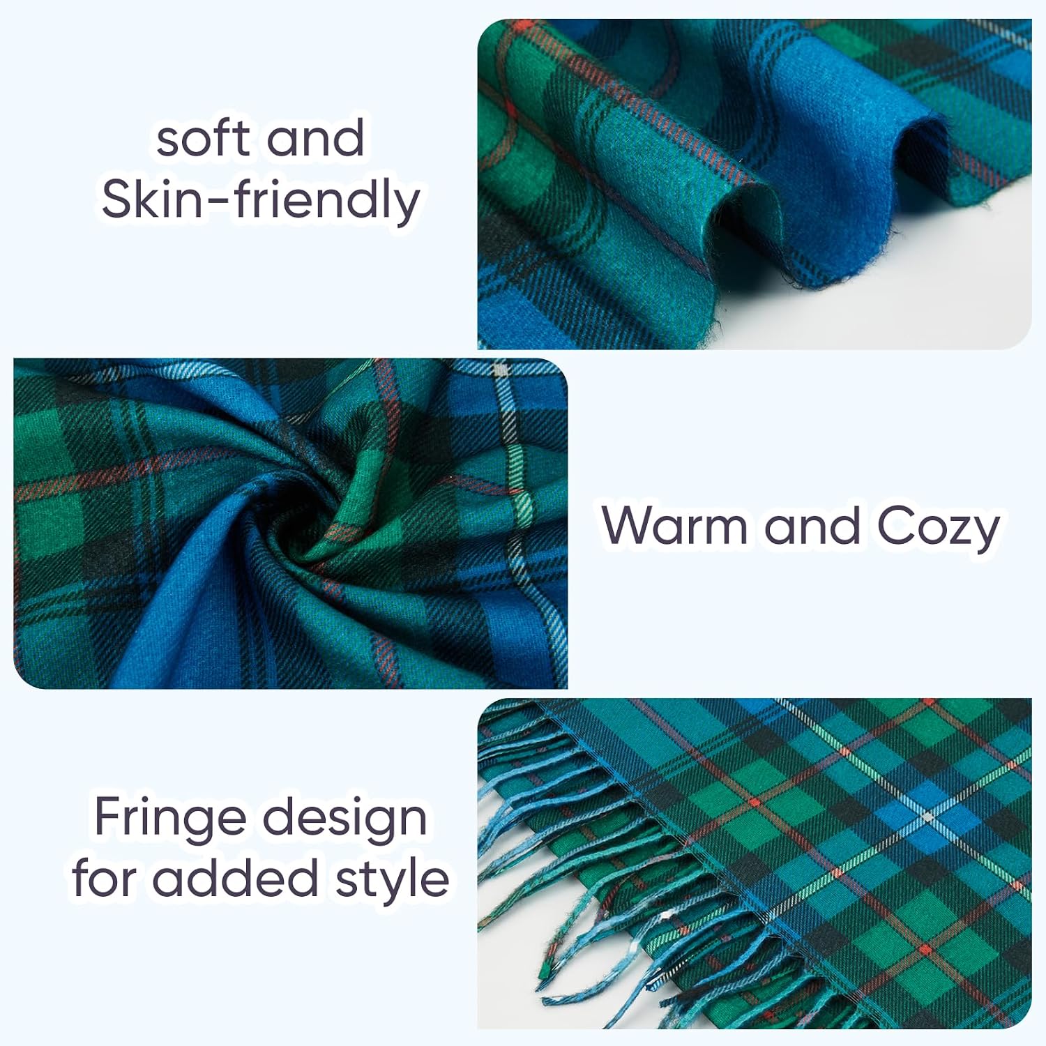 Shawl Wraps For Women Pride Of Scotland Tartan Plaid Print Winter Plaid Pashmina Warm Scarves
