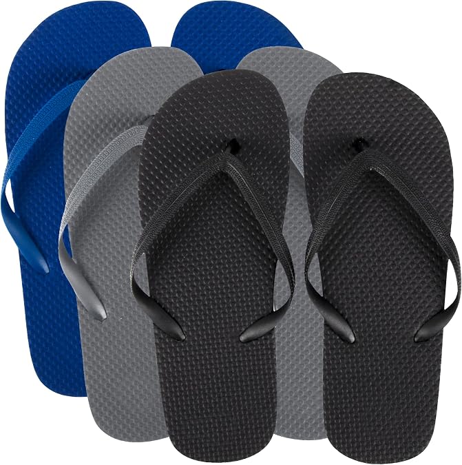Trail maker 50 Pairs Bulk Wedding Flip Flops for Men Waterproof Wholesale Flip Flops for Men in Bulk for Wedding Guests, Bnb Guests, Hotels, and Charity Donation
