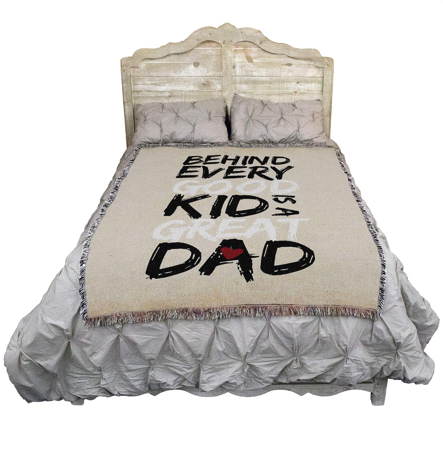 Pure Country Weavers Behind Every Good Kid is a Great Dad Blanket - Gift Tapestry Throw Woven from Cotton - Made in the USA (72x54)
