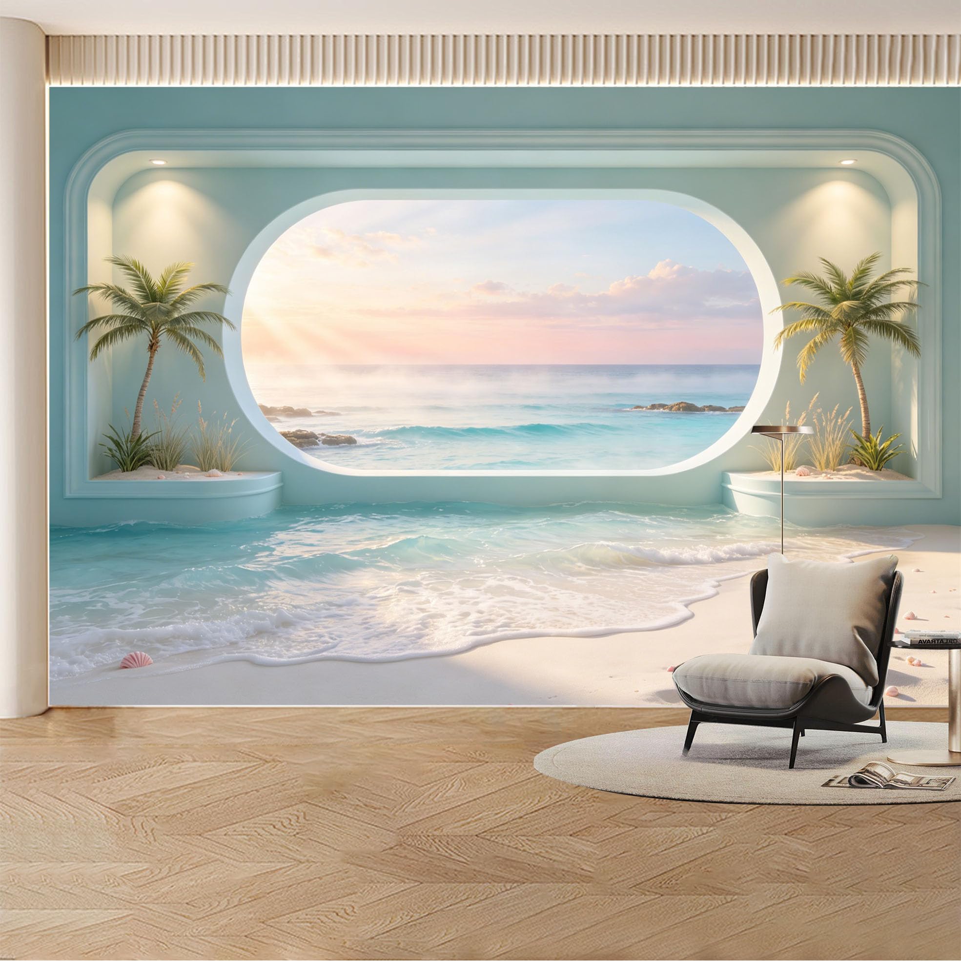 Custom Wall Mural Wallpaper Autumn Forest River Landscape Nature 3D Effect Wall Decor Large Wall Art Misty Sunset Romantic Removable SelfAdhesive Large Photo for Living Room， Bedroom， Office