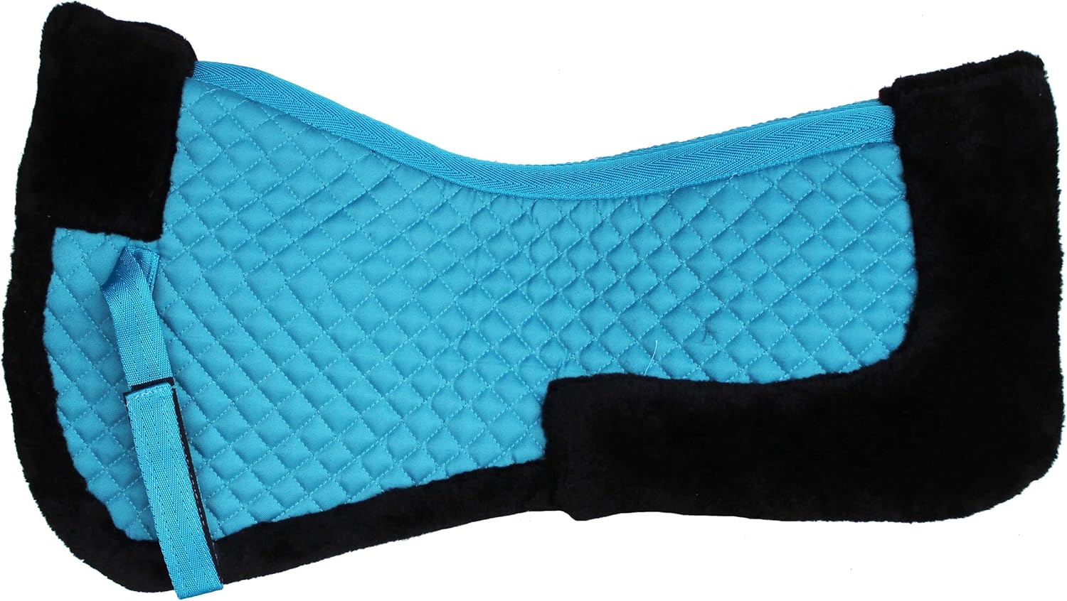 CHALLENGER 23"x22" Horse English Turquoise Quilted Contoured Fleece Lined Half Pad 72130TR