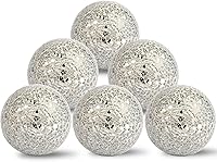 Vista 17 de Juego de 6 bolas decorativas, 6 cm / 2.4 pulgadas, bolas de mosaico de cristal rojo brillante para decorar cuencos, jarrones, mesas, bodas, fiestas