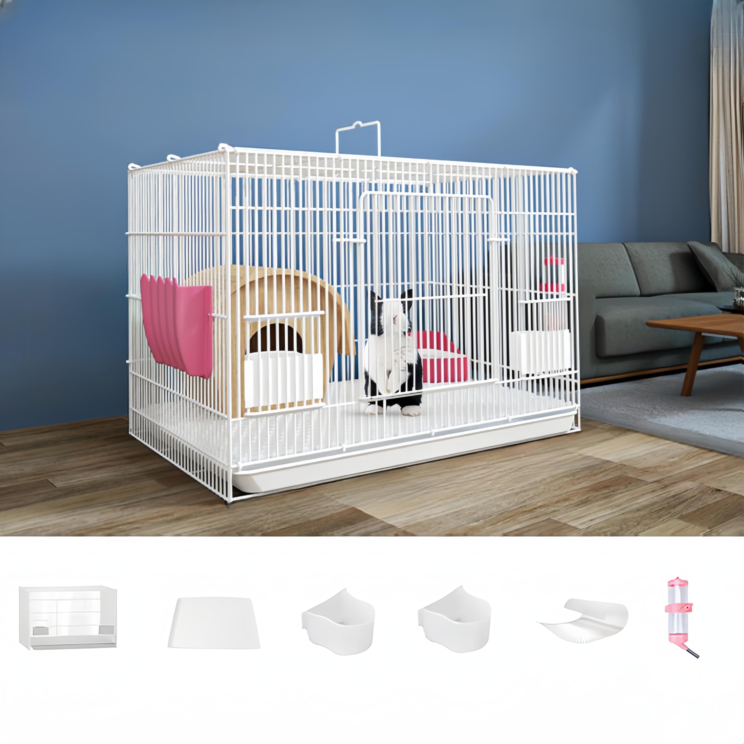 Amazon | RoBeKaU 折りたたみ式ラビットケージ、ウサギ、子猫