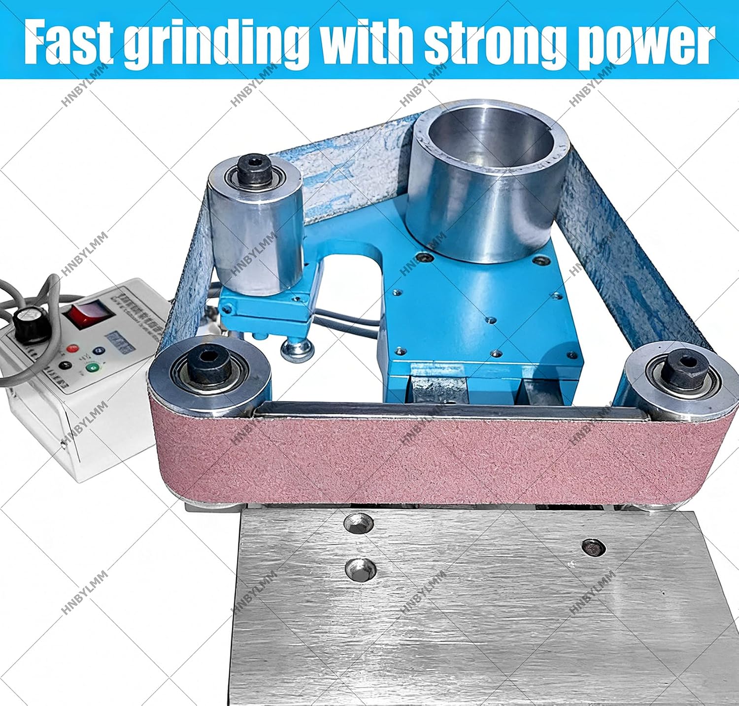 Polisher Belt Sander Grinder Grinding Polishing Machine Knife Sharpener, Vertical & Horizontal, Speed Adjustable, Forward/Reverse Rotation, Small Bench Grinder Kit 1100W