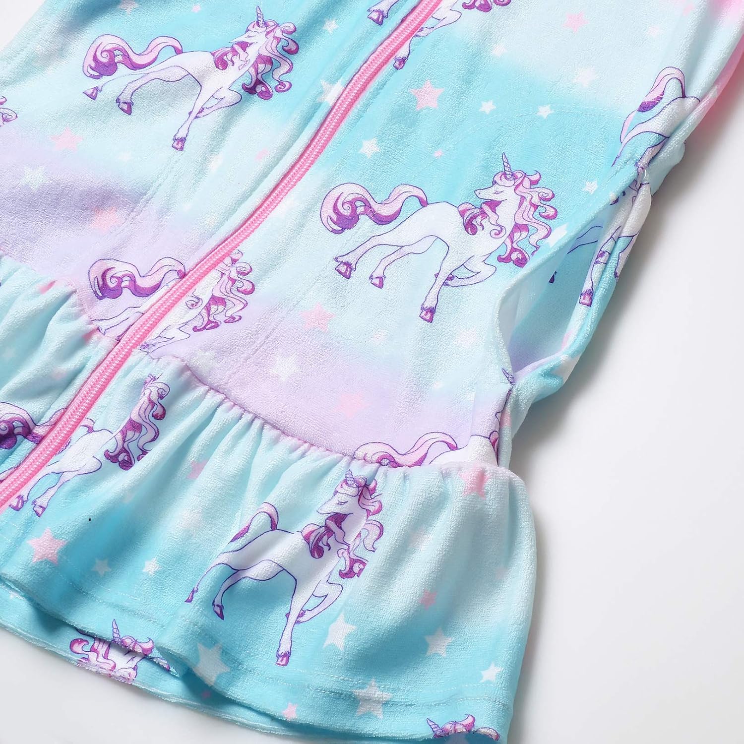 CHILDRENSTAR Girls Swim Coverups Terry Swimsuit Cover-Up Hooded Zip-Up Beach Robe - Image 6