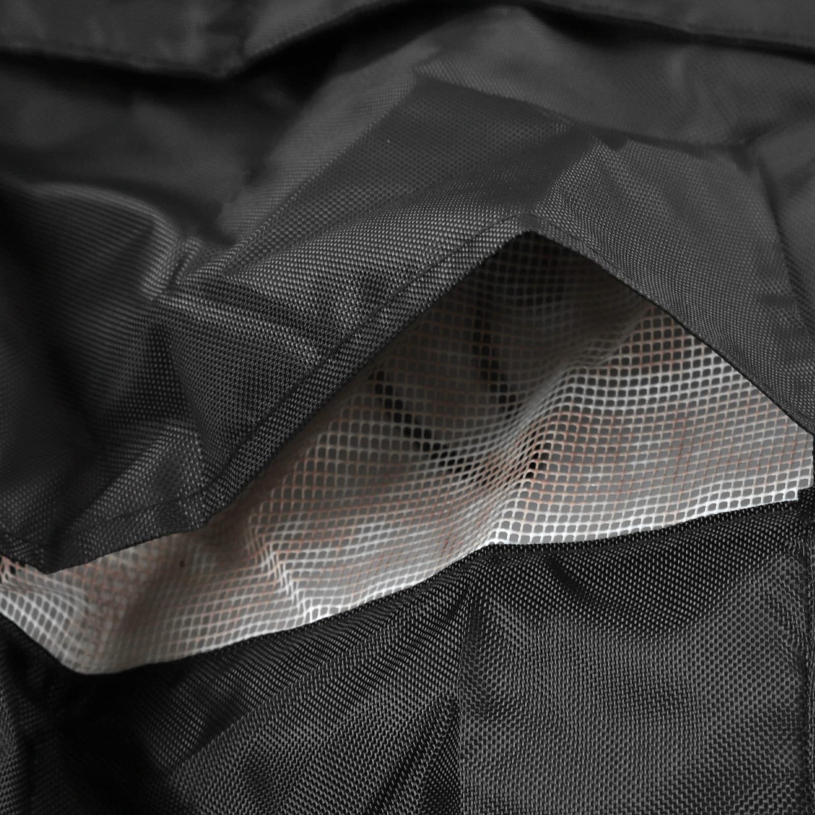 Funda de parrilla impermeable, resistente al sol, resistente a la intemperie, a prueba de polvo, con cordón, con bolsa de almacenamiento (Negro)
